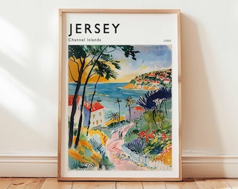 Jersey Travel Poster: Channel Islands Coastal Art Print
