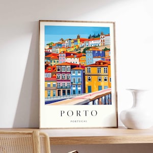 Porto poster, Portugal print, Porto wall art, Porto map decor, minimalist city poster, modern Porto prints, Portugal travel art