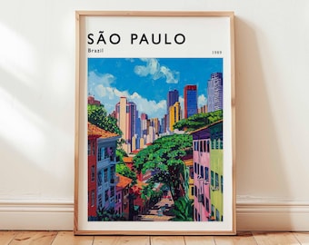 Cartel de viaje de São Paulo: Arte mural de Brasil, Impresión de la Avenida Paulista