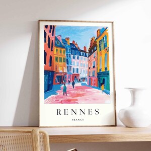 Pôster de Rennes, Impressão de Viagem à França, Arte de Parede da Bretanha, Decoração de Cidade Francesa, Pôster da França, Impressão de Rennes, Presente de Viagem à França, Arte de Viagem à Europa