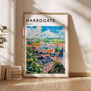 Harrogate Poster, England Travel Print, Yorkshire Print, England Wall Art, Spa Town Decor, UK Print, North England Print, UK Travel Art