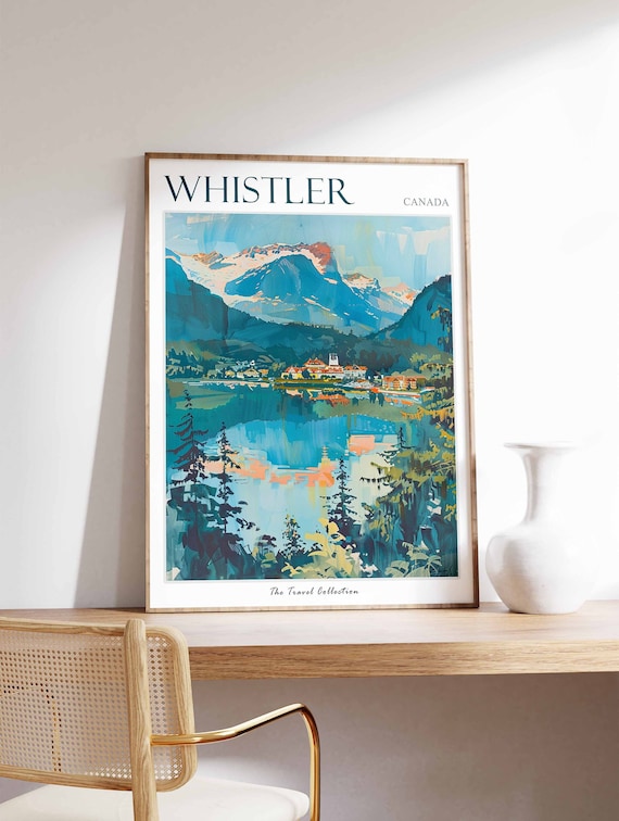Whistler Canada Travel Poster: Ski Landscape Wall Art