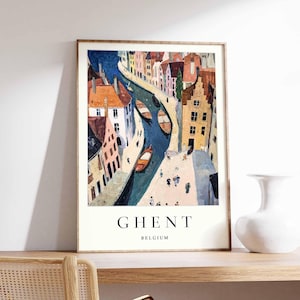 Ghent Poster, Belgium Poster, Ghent City Wall Art, European Travel Print, Ghent Architecture Decor, Ghent Posters and Prints
