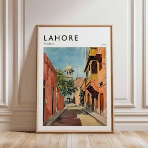 Lahore Poster, Pakistan Travel Print, Asia Wall Art, Cityscape Decor, Lahore Travel Gift, Pakistan Poster, Pakistan Travel Art
