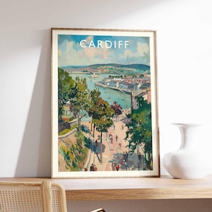 Cardiff Poster, Wales Poster, Cardiff Print, City Wall Art, Cardiff Decor, Cardiff Gift, Cardiff Artwork, Wales Print, Cardiff Art