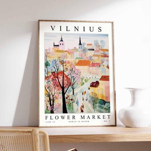 Vilnius Flower Market Poster: Lithuanian Floral Wall Art