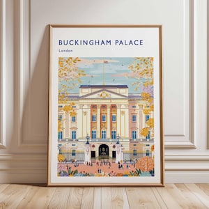 Buckingham Palace Poster, London Travel Poster, Royal Palace Wall Art, Buckingham Print, UK Landmark Poster, British Architecture Art