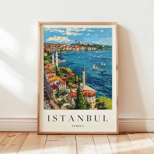 Istanbul Poster, Turkey Travel Print, Bosphorus Wall Art, Hagia Sophia Decor, Europe Travel Gift, Istanbul Travel Decor, Turkey Travel Art