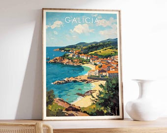 Galicia Coastal Landscape Poster: Spain Wall Art Print