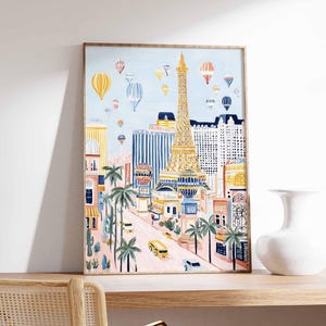 Las Vegas Poster, Nevada City Print, Vegas Strip Art, Casino Decor, Sin City Gift, Entertainment Wall Art, Neon Lights