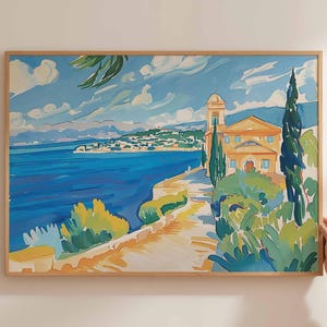 Corfu Poster, Greece Travel Print, Greek Island Wall Art, Ionian Sea Decor, Corfu Travel Art, Corfu Wall Art, Mediterranean Beach Print
