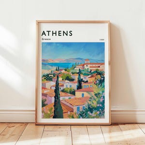 Athens Poster, Greece Travel Print, European Wall Art, Acropolis Decor, Historical City Gift,  Athens Travel Print, Greece Travel Art