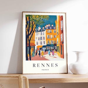 Rennes Poster, Rennes Travel Print, French Travel Poster, French Gift, European City Print, Rennes Art, Rennes Gift, France Travel Poster