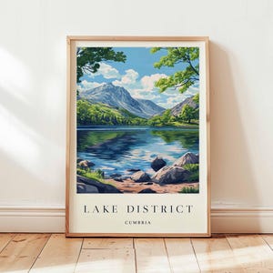 Lake District Poster, Cumbria Travel Print, UK National Park Wall Art, Lakeland Decor, English Landscape Art, Cumbria Poster, UK Travel Art