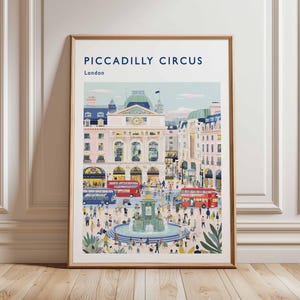 Piccadilly Circus Poster, London Travel Poster, Piccadilly Circus Wall Art, West End Print, UK Landmark Poster, British Culture Art