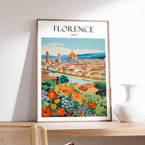 Florence Poster, Florence Travel Print, Italy Wall Art, Italian Travel Print, Tropical Decor, City Print, Florence Travel Poster
