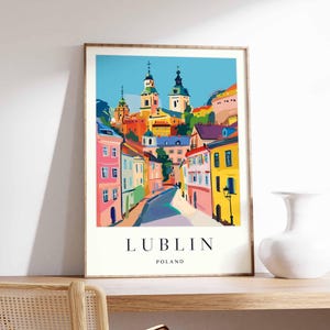Lublin Poster, Poland Travel Print, Polish City Wall Art, Eastern Poland Decor, Lublin Old Town Poster, Poland Art, Europe Travel Art