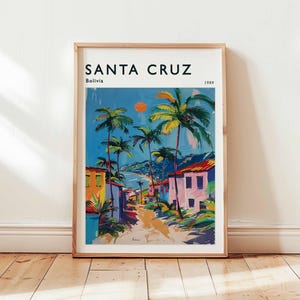 Santa Cruz Poster, Bolivia Travel Print, South America Wall Art, Cityscape Decor, Santa Cruz Travel Gift, City Print, Bolivia Travel Art