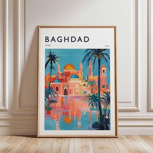 Baghdad Poster, Iraq Travel Print, Middle East Wall Art, Cityscape Decor, Baghdad Travel Gift, City Print, Iraq Poster, Iraq Travel Art