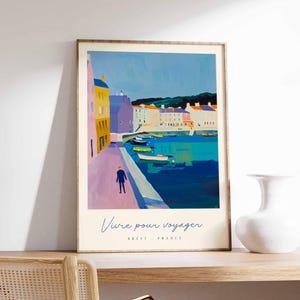 Brest Poster, Frankreich Reisedruck, Hafenstadt Kunstdruck, Frankreich Küstenwandkunst, Bretagne Maritime Szene Dekoration, Frankreich Reisegeschenk