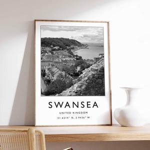 Swansea Poster, UK Poster, Swansea Wall Art, Swansea Print, Swansea Decor, Swansea Gift, Swansea Artwork, Swansea Coastal Print