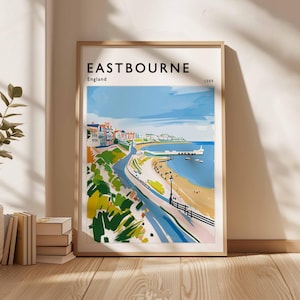 Eastbourne Poster, England Travel Poster, Seaside Poster, British Seaside, Coastal Wall Art, UK Home Decor, Eastbourne Print, Eastbourne Art