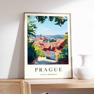 Prague Poster, Czech Republic Travel Print, Charles Bridge Print, Cityscape Wall Decor, Prague Castle View Art, European Travel Gift
