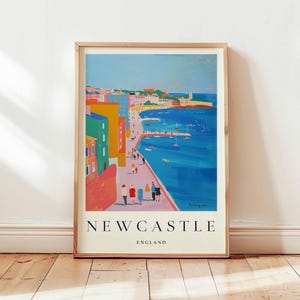 Newcastle Poster, England Travel Print, UK City Wall Art, Tyne Bridge Decor, Northern England Gift, Vibrant City Print, England Travel Art