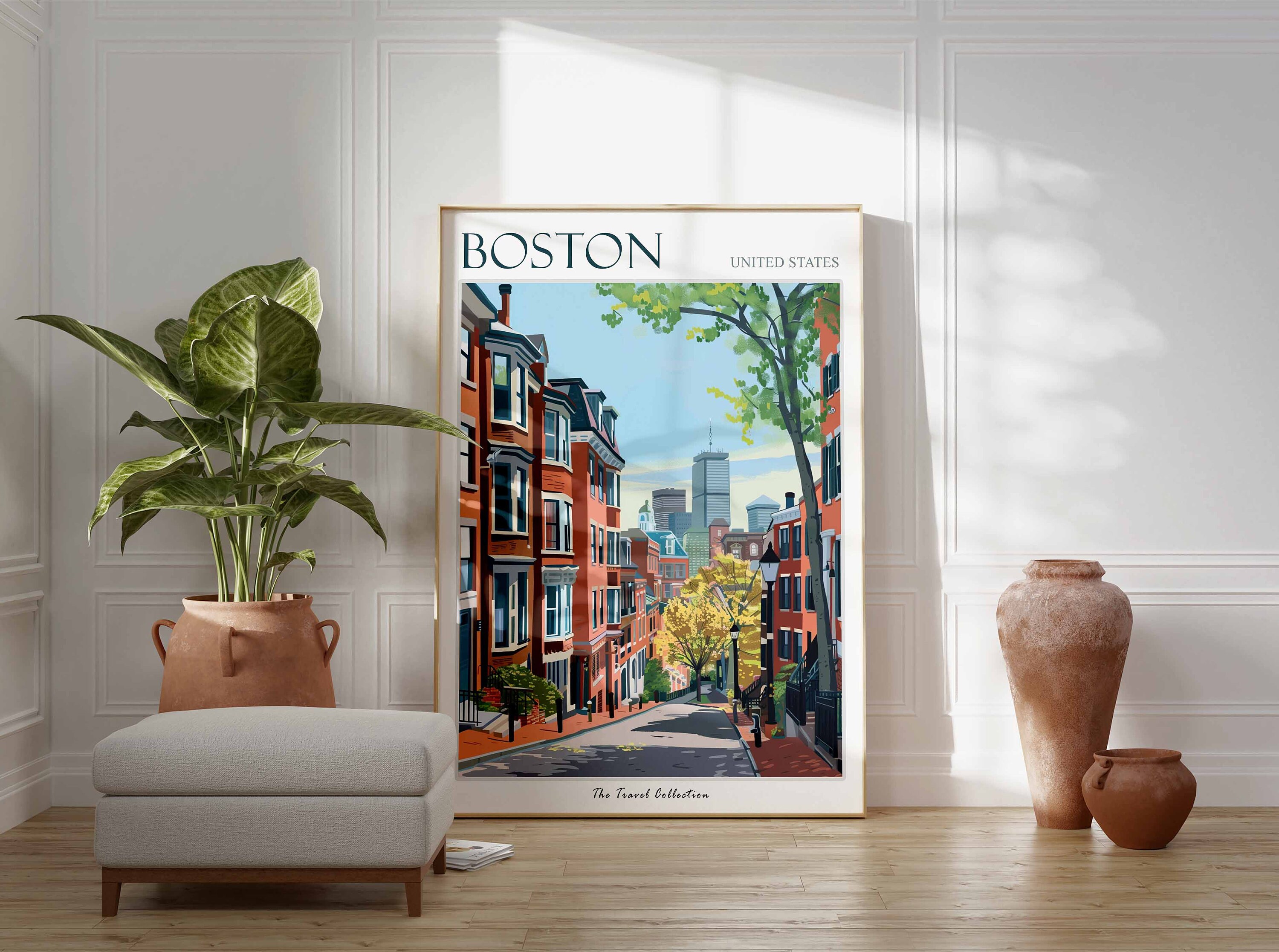 Boston Travel Poster: Historic City Street Art Print - Etsy