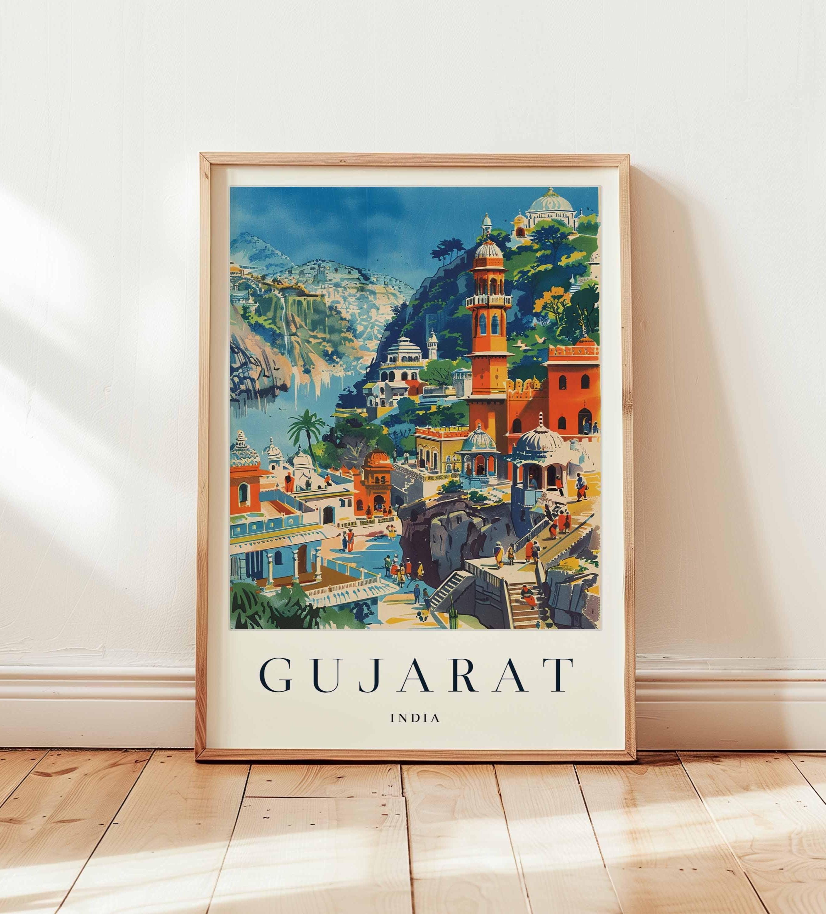 Gujarat India Travel Poster: Vibrant Cultural Wall Art - Etsy