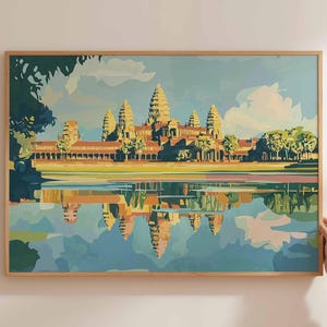 Cambodia Poster, Asia Travel Print, Southeast Asia Wall Art, Cambodian Decor, Angkor Wat Print, Asian Travel Gift, Cambodia Travel Art