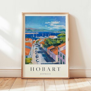 Hobart Poster, Australien Reise Druck, Tasmanien Druck, Australien Wand Kunst, Berg Dekor, Hobart Reise Geschenk, Australien Reise Kunst