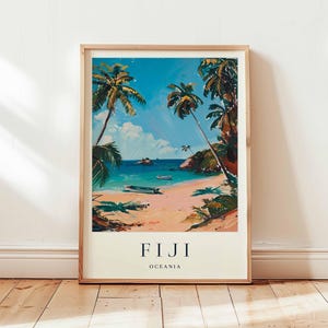 Fiji Poster, Oceania Travel Print, Pacific Island Wall Art, Tropical Decor, Fiji Travel Gift, Beach Paradise Print, Oceania Travel Art