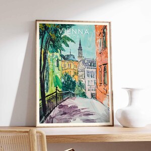 Cartaz de Viena, Impressão da Áustria, Arte de Parede de Viena, Cartaz da Cidade Austríaca, Impressão de Viagem pela Europa, Horizonte de Viena, Impressão de Arquitetura Histórica