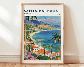 Santa Barbara Travel Poster: California Coastal Art Print