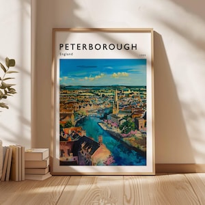Peterborough Poster, UK Print, Peterborough Wall Art, Peterborough Decor, Peterborough Art Print, City Poster, Peterborough Photography
