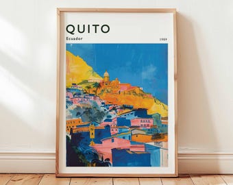 Quito Ecuador Travel Poster: Andean South America Wall Art