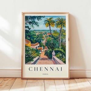 Chennai Poster, India Travel Print, South India Wall Art, Cityscape Decor, Chennai  Travel Gift, Asian City Print, India Travel Art