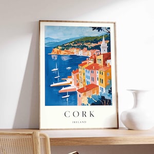 Cork Poster, Ireland Poster, Cork City Print, Cork Ireland Wall Art, Cork Map Poster, Travel Poster Cork, Ireland Prints