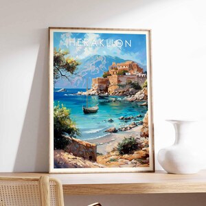 Heraklion Poster, Greece Print, Heraklion Wall Art, Heraklion Art Print, Heraklion City Print, Crete Travel Poster, Heraklion Decor