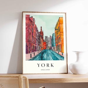 York Poster, UK Travel Print, UK City Print, Yorkshire Wall Art, Historic Town Decor, UK Poster, York Travel Art, England Travel Art