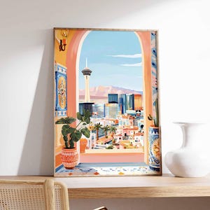 Las Vegas Poster, Nevada City Print, Vegas Strip Art, Casino Decor, Sin City Gift, Entertainment Wall Art, Neon Lights