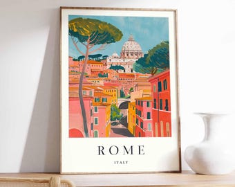 Rome Italy Poster: Minimalist City Map Print