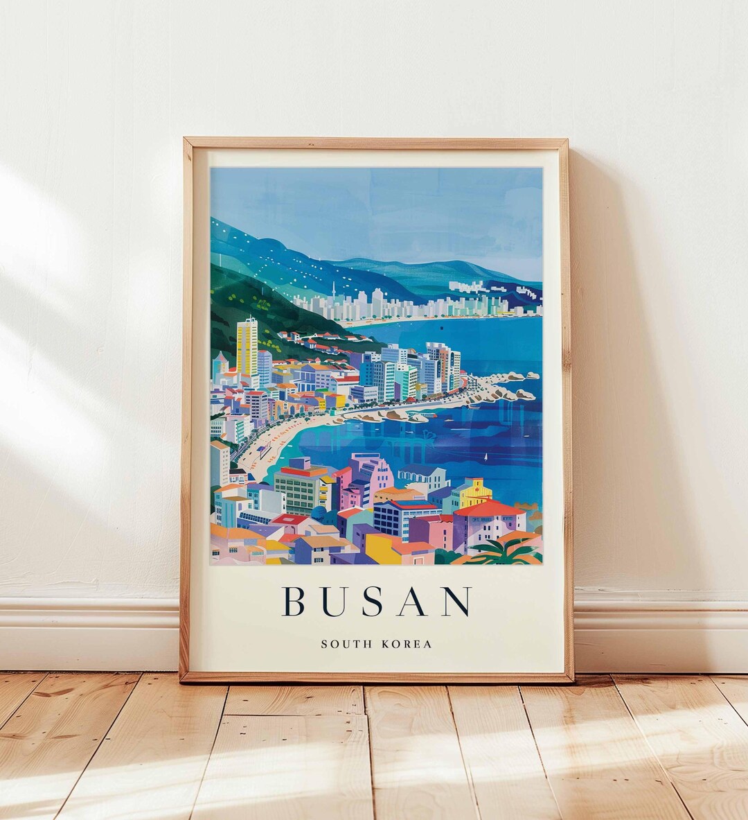 Busan South Korea Travel Poster: Coastal City Wall Art - Etsy
