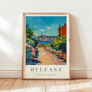 Belfast Poster, Northern Ireland Travel Print, UK City Wall Art, Belfast Travel Decor, Titanic Quarter Gift Art, European City Print