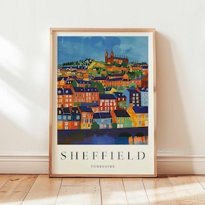Sheffield Travel Poster: Steel City Yorkshire Art Print