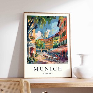 Munich poster, Germany print, Munich wall art, Munich city map decor, minimalist Munich poster, German skyline print, Munich travel wall art