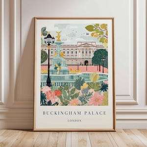 Buckingham Palace Poster, London Travel Poster, Royal Palace Wall Art, Buckingham Print, UK Landmark Poster, British Architecture Art