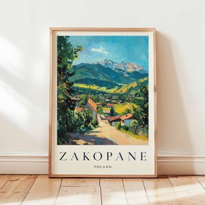 Zakopane Poster, Poland Travel Print, Tatra Mountains Wall Art, Ski Resort Decor, European Travel Gift, Mountain Print, Poland Travel Art