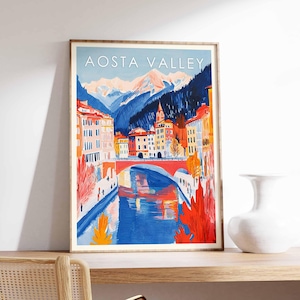 Aosta Valley Poster, Italy Poster, Aosta Valley Print, Italian Wall Art, Mountain Decor, Italy Print, Aosta Valley Wall Art